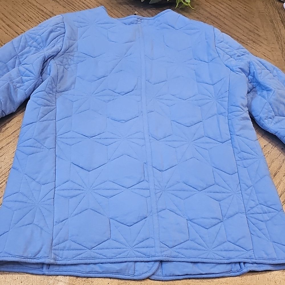 Lands End Light Blue Quilted Jacket Size M - Picture 10 of 12